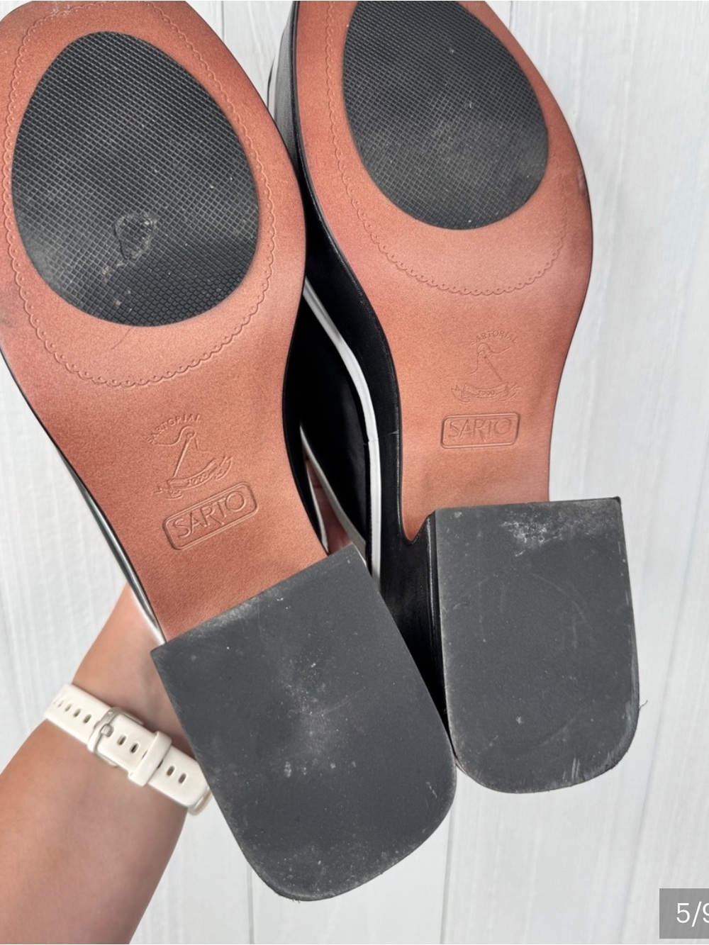 Sarto Black and White Platform Slide Sandal - Women's - Picture 5 of 9